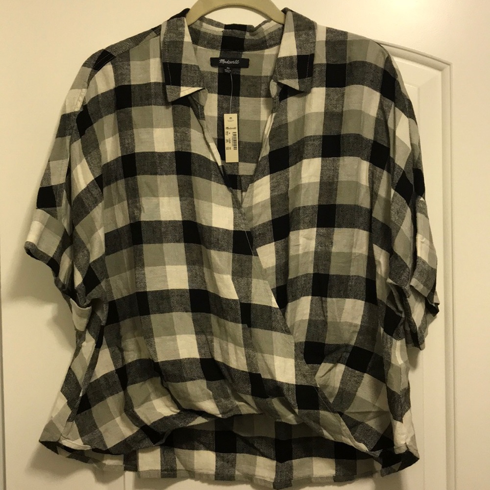NEW NBW with tags Madewell faux plaid wrap top